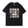 Nova camiseta feminina com estampa de cachorro e gato, manga curta de verão, solta, estilo hip hop, Street T-shirt feminina, tops Harajuku