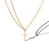 Factory Outlet Nova Moda Europeia e Americana Titanium Steel Cross Collection Ouro banhado a ouro não desbotado em Advanced Clavicle Chain Mulheres