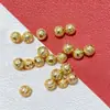 Cuentas Espaciadoras de Plata S925 Chapadas en Oro con Forma de Flor de Circonita, Accesorios de Cuentas DIY para Pulseras y Collares, Cuentas Redondas de Circonita Diamante Incrustada