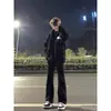 Pantalones vaqueros para hombre directo de fábrica, estilo fino primavera/verano, pantalones con vibra americana, elásticos, corte ajustado, pierna recta, ligeramente acampanados