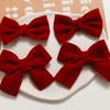 Accesorios de pajarita de terciopelo color vino vintage francés para tocado DIY, accesorios para el cabello, pinza para el cabello femenina, material de colgante, venta al por mayor