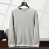 Suéter de Cachemira para Hombre Doble Capa Engrosado Tejido Liso Capa Base Cuello Redondo Jersey Manga Larga Ropa Interior Otoño Invierno Nuevo Llegado Suéter