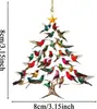 Transfronteiriço Novo Produto Colorido Acrílico Beija-flor Árvore Livro Café Decoração Impressão Ultra Clara Árvore de Natal Pingente de Feriado