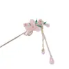 Horquilla Antigua con Flecos de Perlas y Flores Falda de Cara de Caballo Horquilla de Aleación Clásica con Pasos Oscilantes Accesorios Vintage de Gama Alta de Nicho