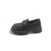 Mocasines de plataforma estilo británico retro para mujer, nueva colección primavera/otoño 2026, estilo francés sin cordones