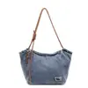 Bolsa de ganga lavada popular transfronteiriça para mulheres, nova bolsa tote coreana para o dia a dia 2026, bolsa de ombro ins