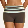 Shorts de yoga vintage estampado estilo francês com cós de cor contrastante, shorts que levantam o bumbum para corrida ao ar livre e esportes, feminino 4549