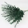 Venta directa de fábrica transfronteriza eucalipto 38 cm hojas de eucalipto artificiales hojas de dinero boda decoración interior del hogar simulación