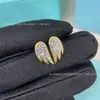 Los Pendientes de Ala de Ángel de Tiff Están Llenos de Diamantes, con un Toque de Lujo, Diseño Único, Elegantes, Sencillos, Versátiles y Pendientes de Circonita de Lujo Ligero