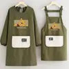 Delantal de Lona Estilo Japonés para Cocina Casera, Delantal de Manga Larga Anti-Manchas para Cocinar para Mujer, Delantal Específico para Catering para Hombre con Logo Impreso