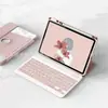 Funda Protectora con Teclado Adecuada para iPad 10.2 pulgadas 10.9 Rotatoria Textura de Tela Acrílico 9.7 Funda de Cuero con Teclado Pro11