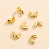 Banhado a Cobre Cor Ouro 14K Preservação de Cor Feito à Mão DIY Acessórios Colar Pulseira Contas Orelha de Trigo Furo Duplo Ouro Verdadeiro 18K