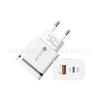 Cargador de CA Phnom Penh 1USB 1PD20W, carga rápida, adaptador de corriente qc3.0, 5 V, 2 A, cabezal de carga de calibre europeo y americano