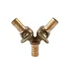Conector de Válvula de Bola de Torre de Doble Enchufe Tipo Y de Rosca Exterior de 1/2 Pulgada de Cobre Puro, Accesorios para Rociadores de Gas y Agua con Rosca Hembra