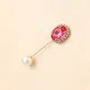 Broche de Cristal, Piedras de Zirconia Coloridas, Varias Formas, Pines Largos, Saco de Traje, Pines para Cuello de Ropa, Pines de Una Palabra