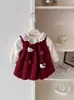 Vestido Rojo para Niña Traje Nuevo Vestido de Año Nuevo Vestido de Navidad Vestido de Invierno Vestido para Bebé de un Año Vestido de Felicitaciones de Año Nuevo