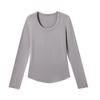 Camiseta de Base Lenzing Tencel Outono e Inverno Feminina Nova Lã de Ovelha Gola Redonda Tricô Quente Cor Lisa Slim Fit Top