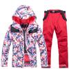 Roupa de esqui feminina inverno ao ar livre respirável quente espessado snowboard duplo roupa de esqui moda feminina