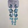 Brincos de Franja Borboleta Cravejados com Diamantes Super Brilhantes Agulha de Prata, Artesanato Pesado, Brincos de Tarraxa Estilo Palácio, Luxo Leve, Sensação de Alto Padrão, Brincos Atacado