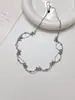 Corrente de Pescoço Borboleta Azul Super Fada Fresca Alto Padrão Completa de Diamante Arco Franja Puxável Colar Nicho Strass Corrente de Clavícula
