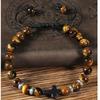 Nova Chegada Pulseira Fosca de Obsidiana Masculina Moda Futebol Pedra Olho de Tigre Homem-Aranha Pulseira de Contas Transfronteiriça