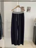 KEKEZOON Nuevos Pantalones de Pierna Ancha de Cintura Alta Estilo Minimalista de Principios de Otoño para Mujer Cintura Elástica Adelgazantes Casuales Pantalones Deportivos 8785