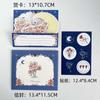 Tarjeta de felicitación tridimensional con mensaje de bendición sorpresa 3D del Festival de Tanabata con flores de acuarela y flores retro.