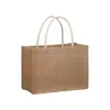 Bolsa de Lino Redondeada Lisa Sin Estampar Bolsa Tote Personalizada Bolsa de Lino Versátil Bolsa de Yute Laminado Lino para Graffiti DIY