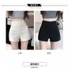 Shorts de Traje Blancos para Mujer, Leggings Ajustados de Verano de Cintura Alta Adelgazantes, Pantalones Cortos A-Line Exteriores Pequeños Antiexposición