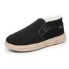 Novos Sapatos Masculinos de Inverno Sapatos de Algodão Old Beijing Com Pelúcia Espessada Slip-on Confortáveis Antiderrapantes Quentes Sapatos para Pais de Meia-Idade e Idosos