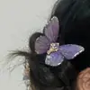 Tiktok mismo estilo super hada retro corte court clip lateral mariposa azul gris hielo pasador tocado clip de pico de pato accesorios brillantes de temperamento
