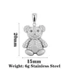Colgantes de Animales Lindos Transfronterizos, Elementos Adorables de Oso y Delfín, Accesorios de Colgante de Acero Inoxidable Personalizados DIY Incrustados con Diamantes