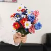 Flores Artificiales Día de la Independencia Ramo Conmemorativo Rojo Blanco Azul Cementerio Bandera Americana Día de los Caídos Decoración del Hogar