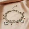 Pulsera Doble Capa Simple de Moda Transfronteriza Europea y Americana Versión Coreana Estilo Ins Joyería con Colgante de Corazón Apilable Venta al Por Mayor Caliente