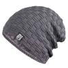Gorro de punto para hombre, gorro de algodón moderno, forrado de vellón, gorro de lana engrosado, otoño e invierno, cálido, protección para las orejas, gorro para el frío, circunferencia de cabeza grande