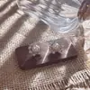 Pendientes de Botón Vintage Geométricos Redondos Estilo Lujo Ligero con Circonita y Perla, Pendientes de Moda y Elegantes con Agujas de Plata 925, Sensación de Alta Gama