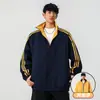 Chaqueta Reversible de Rayas con Cuello Alto para Hombre, Nuevo Modelo Primavera y Otoño 2026, Chaqueta Abrigo Tipo Béisbol para Adolescentes