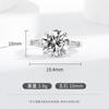 Transmisión en Vivo Anillo de Diamante Clásico de Cuatro Garras Superventas 4 Quilates Chapado Plata 925 Imitación Moissanita Anillo Estilo Lujo Accesible Anillo de Alta Gama