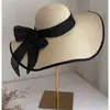 Sombrero de Paja Popular Transfronterizo para Mujer, Protección Solar de Verano, Sombrero de Sol de Ala Extra Grande, Sombrero Tejido de Paja de Playa para Vacaciones en la Costa