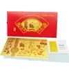 2027 Año de la Oveja Tres Ovejas Traen Prosperidad Lámina de Oro Billete Conmemorativo 100 Yuanes Billete de Oro Saludo de Año Nuevo Sobre Rojo Souvenir Atractivo Regalo