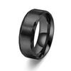 Fornecimento transfronteiriço moda 8mm de largura anel masculino de aço titânio flor multifacetado borda Ling escovado Europa e Estados Unidos acessórios simples