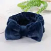 Diadema deportiva de coral fleece estilo coreano para el baño, banda para el pelo femenina, diadema de felpa con lazo para lavarse la cara y el maquillaje, tocado, venta al por mayor