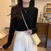 Venta al por mayor transfronteriza Otoño e Invierno Estilo Coreano Holgado Relajado Manga Larga Tejido de Punto Ropa Interior Femenina Ajustado Top Exterior