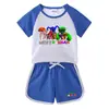 Traje de verano 2023 para niños y niñas, pantalones cortos de bebé, camiseta de manga corta, pantalones cortos, traje deportivo informal de dos piezas para niños