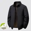 Jaqueta masculina de algodão 2026 coleção outono e inverno, estilo camisa com gola de lapela, casaco leve e quente para homens de meia-idade, estilo casual de negócios, feito de seda de amoreira