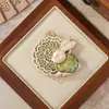 Broche Acessórios Pingente Coelho de Jade Palácio da Lua Brocado Canção do Meio Outono DIY Novo Estilo Chinês Hanfu Qipao Presente de Feriado Pequeno Ornamento