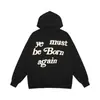 KANYE mismo estilo debes nacer de nuevo sudadera con letras de espuma sudadera con forro polar
