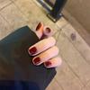 X003 Pegatinas para Uñas Postizas Usar Uñas Terminadas Pegatinas para Uñas Pegatinas para Uñas Borde Rojo Plateado Pegatinas para Uñas Usar Pegatinas para Uñas para Mujeres