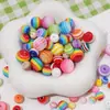Ojo de Diablo de Resina Redondo Plano Rayas Arcoíris Cuentas Sueltas para Pulsera Hecha a Mano DIY Collar Accesorios de Joyería Materiales