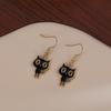 Divertidos Lindos Aretes de Gato de Dibujos Animados con Goteo de Aceite Estilo Coreano Simple Personalidad Creativa Divertidos Aretes de Animales de Gatito para Mujer